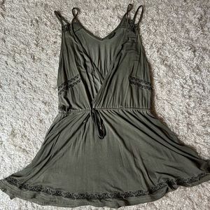 Low-cut Cotton Blend Mini Dress Size Small